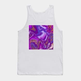 Purple Blue Pink Digital Pour Paint Tank Top